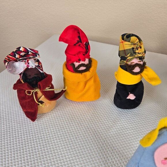 Vintage Felt Nativity Scene Set Angel Shepherds Wise Men Camel Donkey - Picture 4 of 8